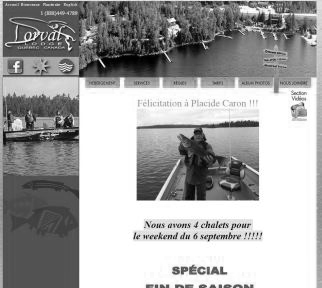 Image du site web de la pourvoirie Dorval Lodge dans le Parc de Lavérendry(Abitibi)